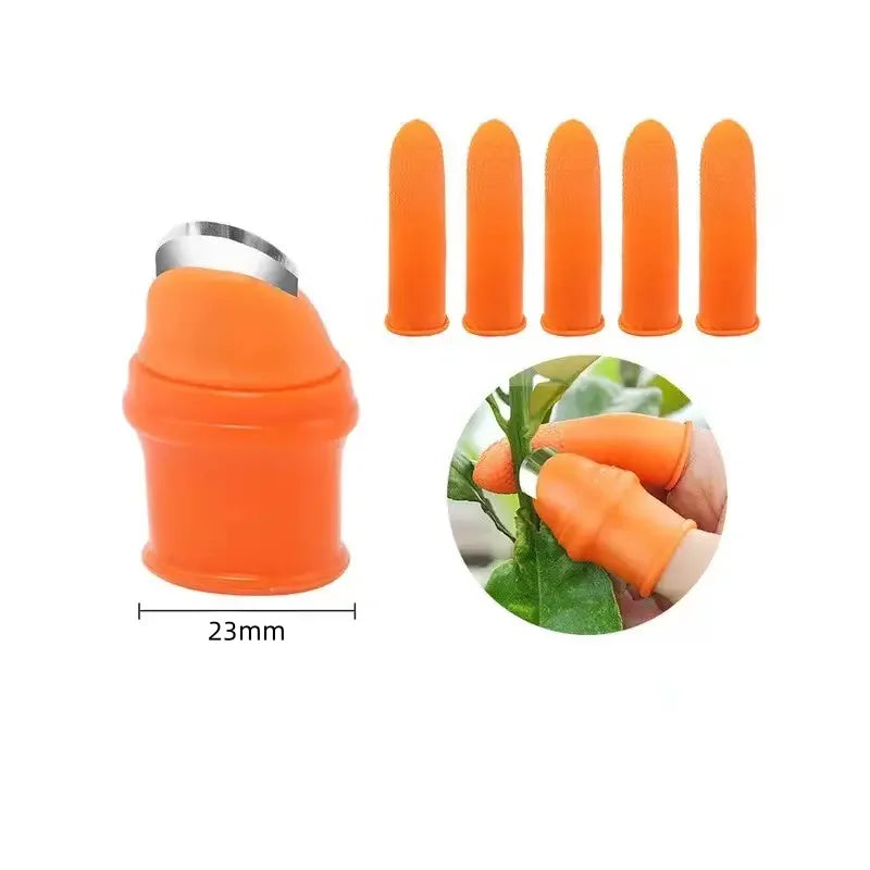 Clarify.pk orange silicone finger protector kitchen tool set with sharp blade for safe cutting