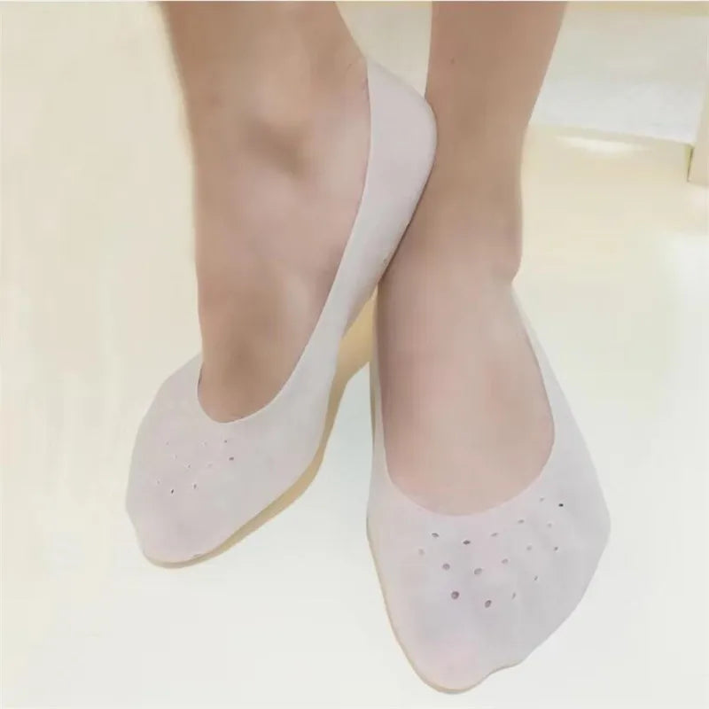 Clarify.pk silicone heel socks for cracked heels in light color providing foot care and comfort