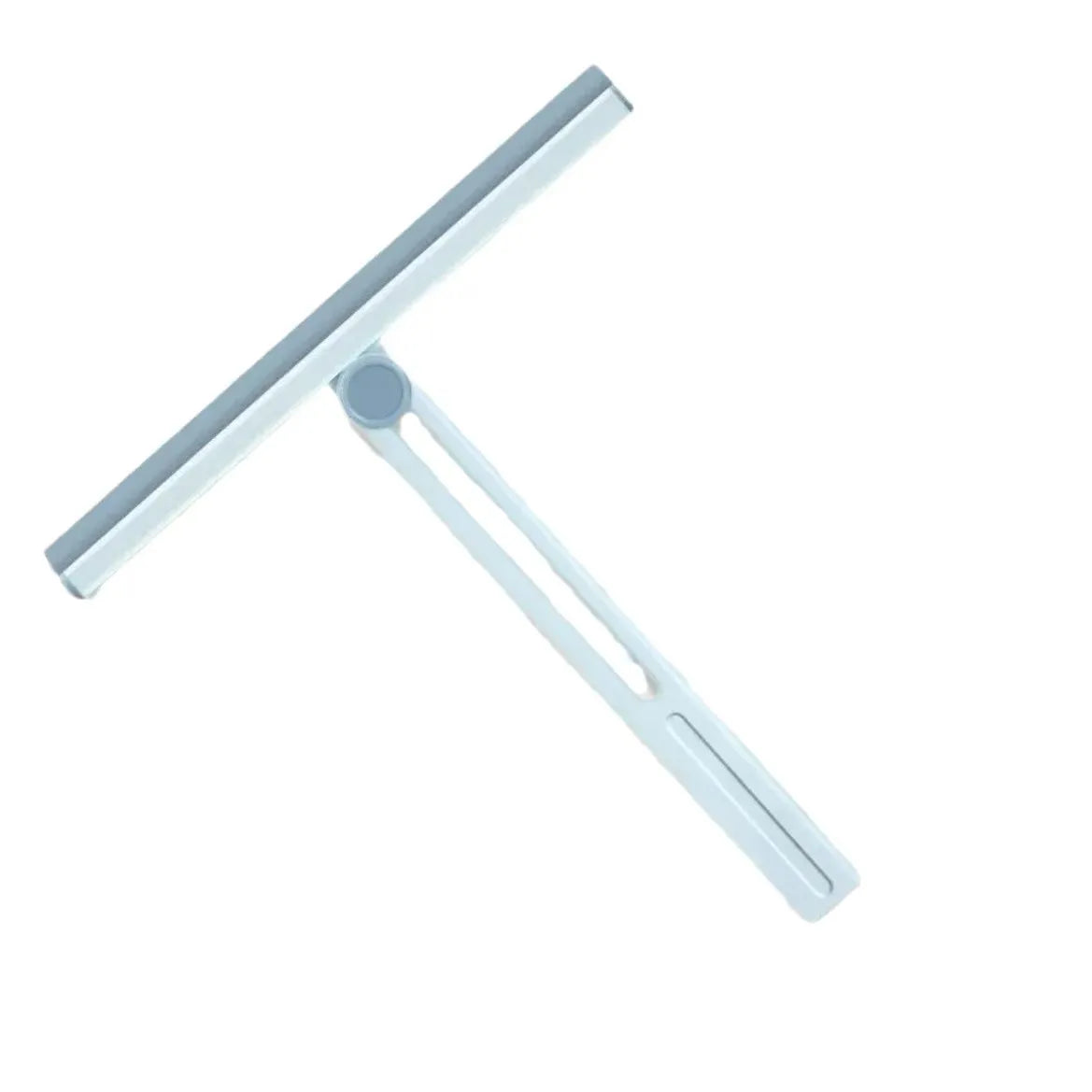 White silicone shower squeegee with ergonomic handle for easy window and shower cleaning