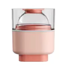 Clarify.pk silicone sphere ice mold in pink with clear top for making round ice balls