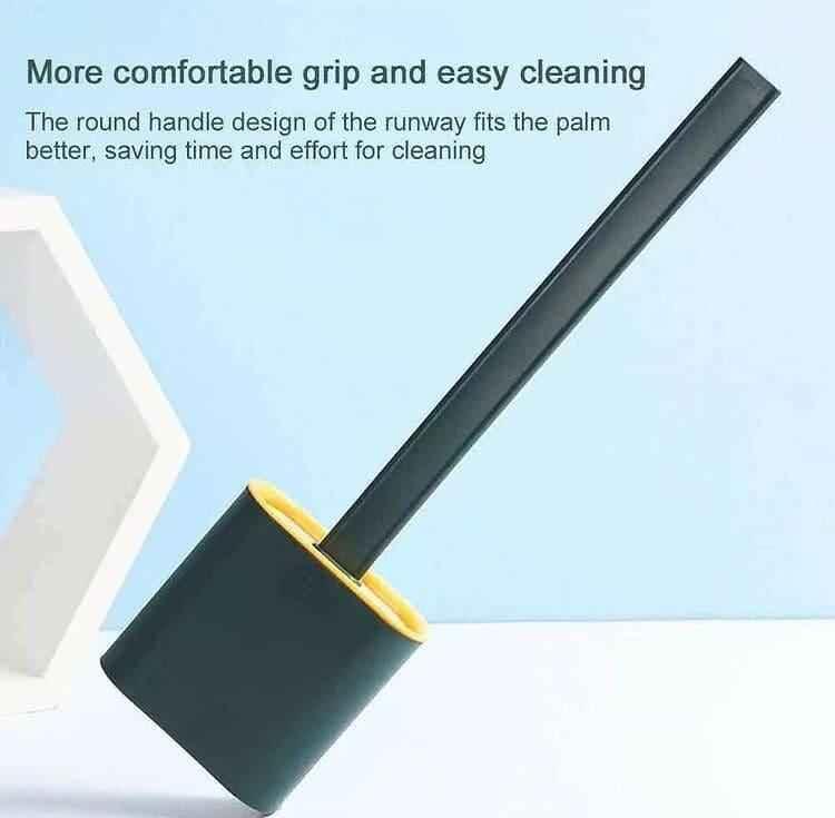 Clarify.pk silicone toilet brush set with comfortable grip and round handle design for easy cleaning