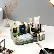 Clarify.pk cosmetics storage box organized with perfume and makeup items makeup storage basket for dressing table