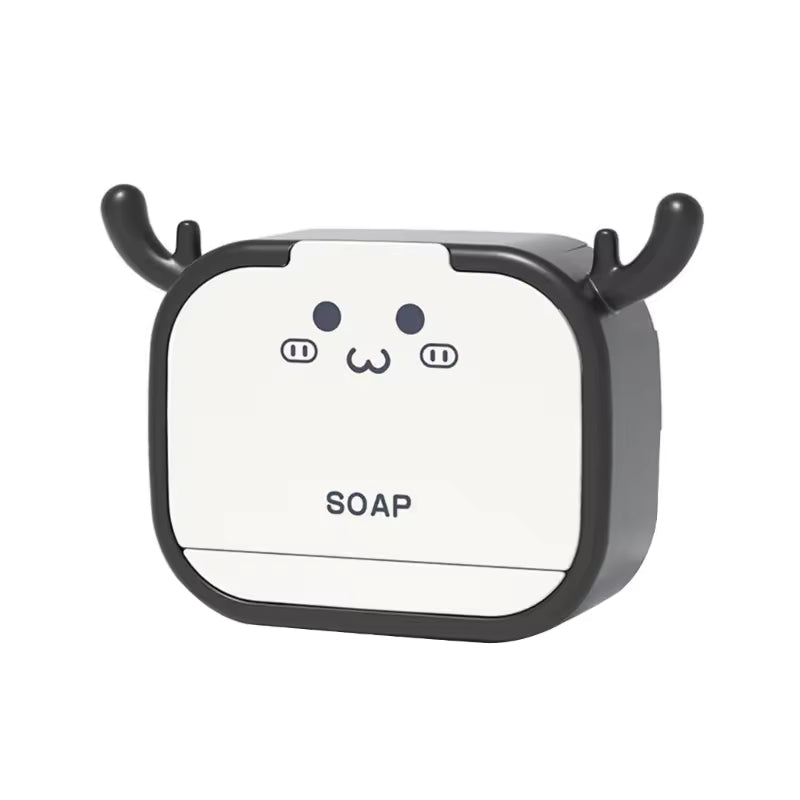 Clarify.pk single box wall mounted soap holder with cute animal face and black frame