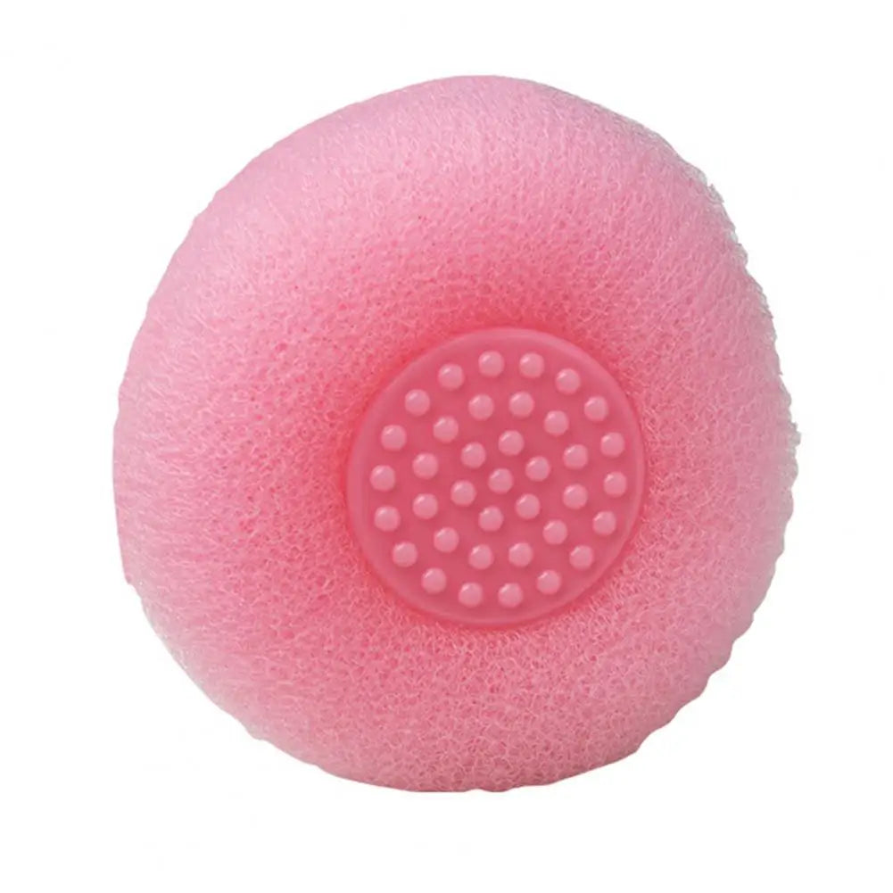 Clarify.pk soft bath brush for exfoliating in pink with textured surface for gentle skin cleansing