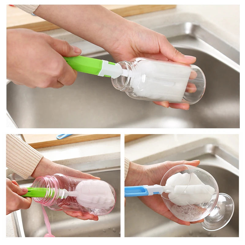 Soft sponge bottle cleaning brush by Clarify.pk used to clean glass bottles and musical instrument parts