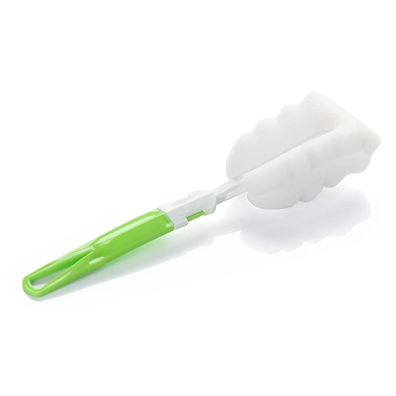 Soft sponge bottle cleaning brush with green handle for musical instrument cleaning by Clarify.pk