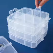 Clarify.pk stackable craft storage box with multiple compartments and clear plastic design