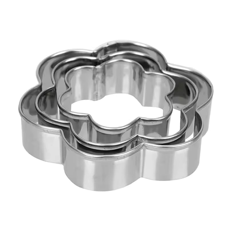 Clarify.pk stainless steel cookie cutters set with flower-shaped nested cutters for baking