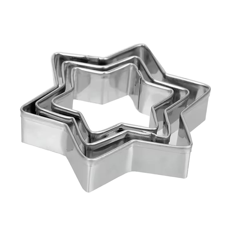 Clarify.pk stainless steel cookie cutters set with star-shaped cutters in multiple sizes