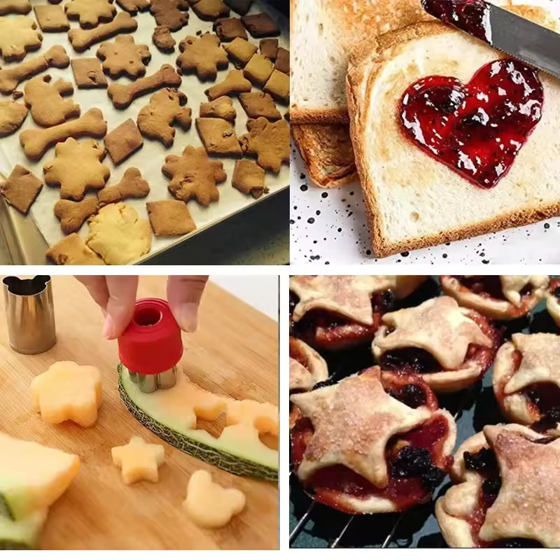 Clarify.pk stainless steel cookie cutters set used to create various shaped cookies and pastries
