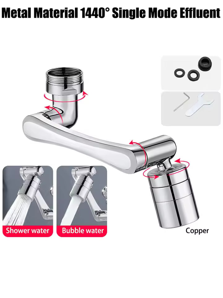 Clarify.pk stainless steel faucet extender with adjustable swivel for shower and bubble water modes
