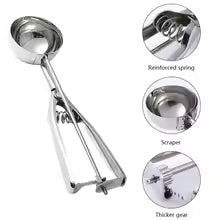 Clarify.pk stainless steel ice cream scoop with reinforced spring scraper and thicker gear for easy scooping
