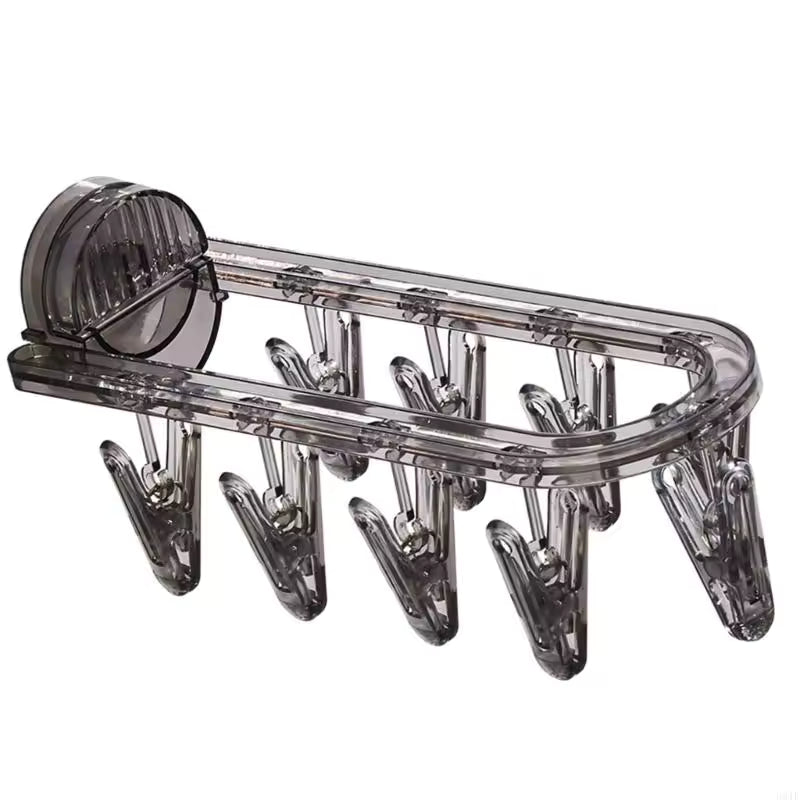 Clarify.pk clear suction clothes hanger rack with multiple hooks for organizing clothes
