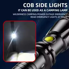 Clarify.pk super bright self defense torch with COB side lights for camping and emergency use