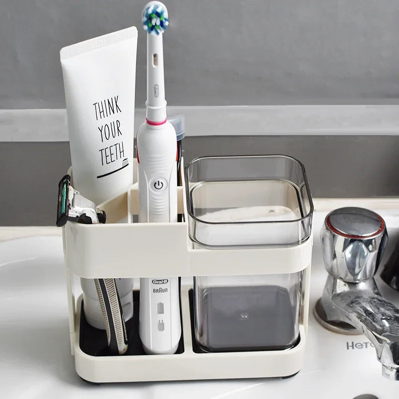 Clarify.pk floor type toothbrush organizer holding electric toothbrush toothpaste razor and cup
