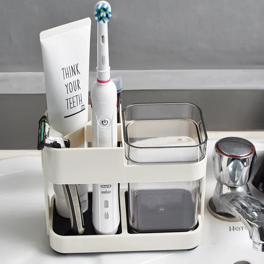 Clarify.pk floor type toothbrush organizer holding electric toothbrush toothpaste razor and cup