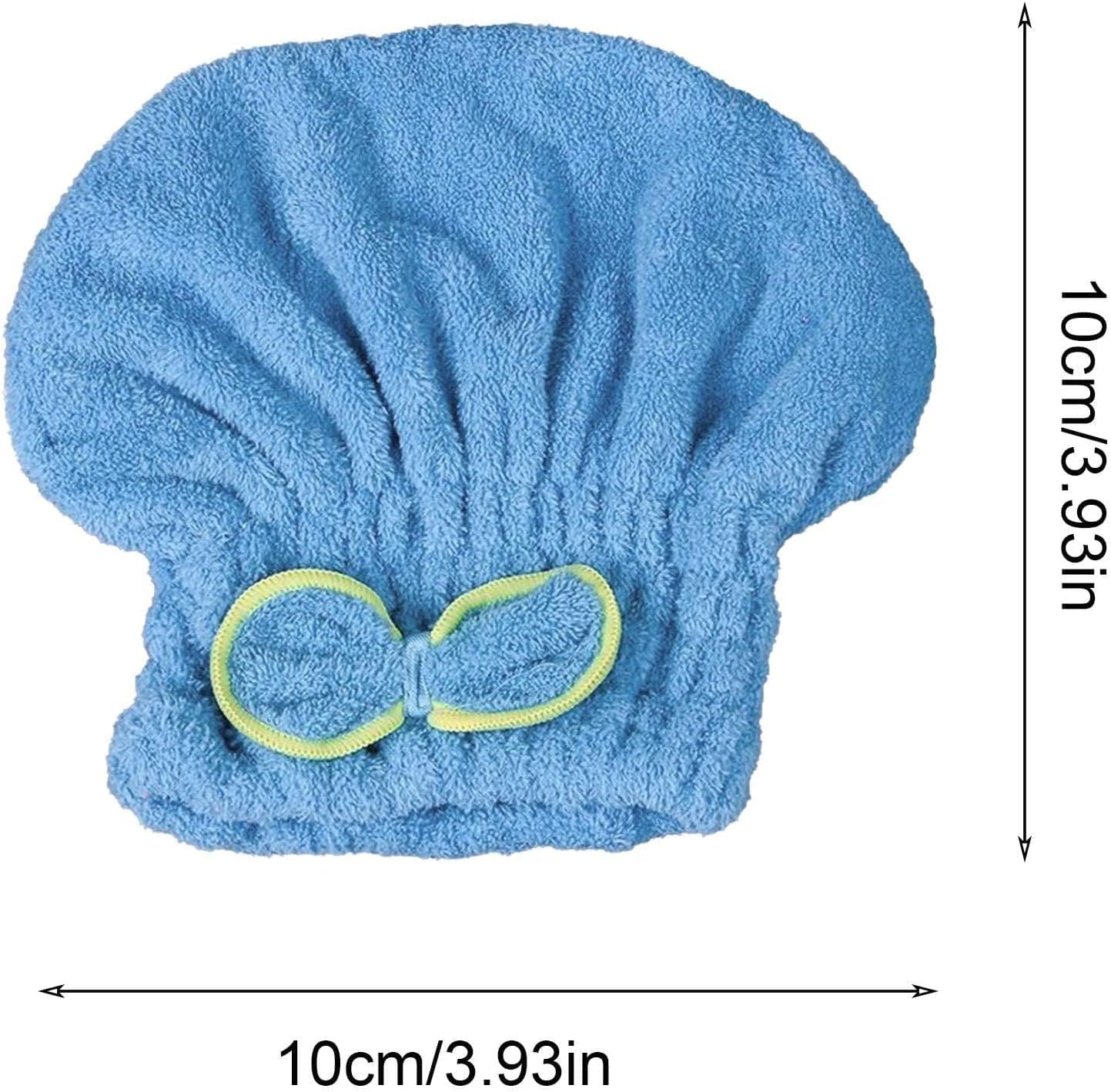 Microfiber Bowknot Towel Wrap, Quick Hair Drying Bath Towel, Spa Bowknot Wrap Towel Hat, Cap for Bath Bathroom, Comfortable Bath Spa Cap, Turban for Drying Curly Long Thick Hair, Highly Absorbent Hair Drying Towel
