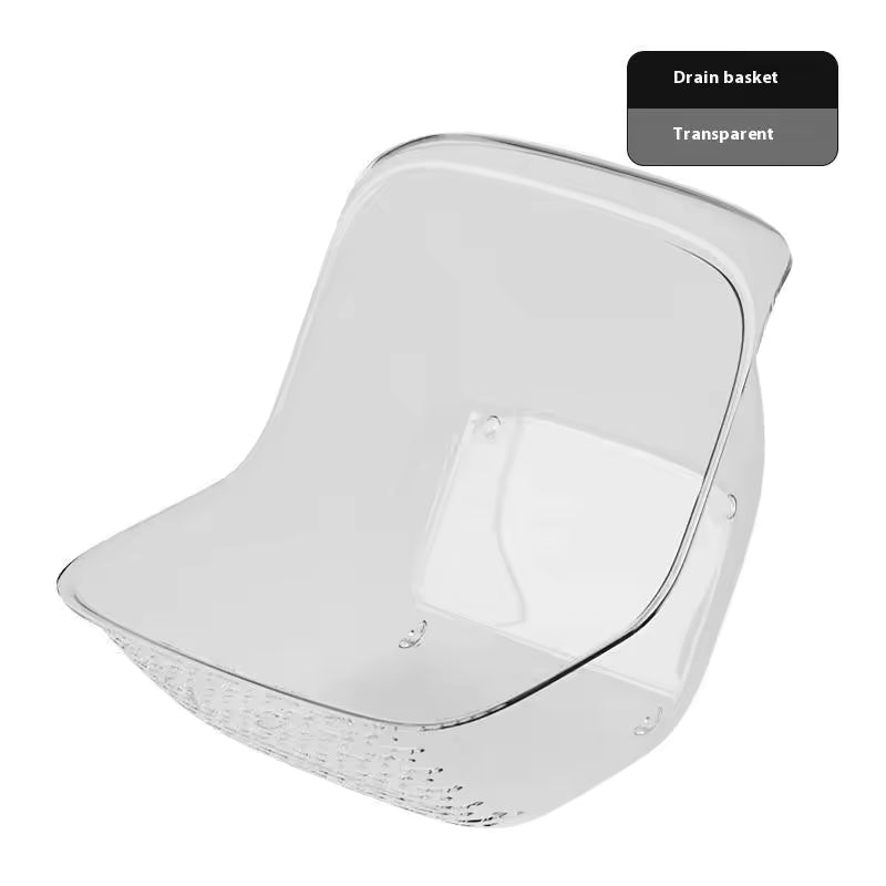 Clarify.pk transparent drain basket portable fruit colander for washing and draining fruits