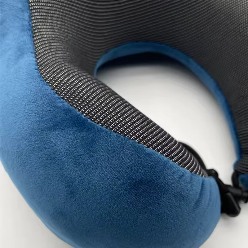 Blue Clarify.pk U shaped memory foam neck pillow with soft fabric and supportive design