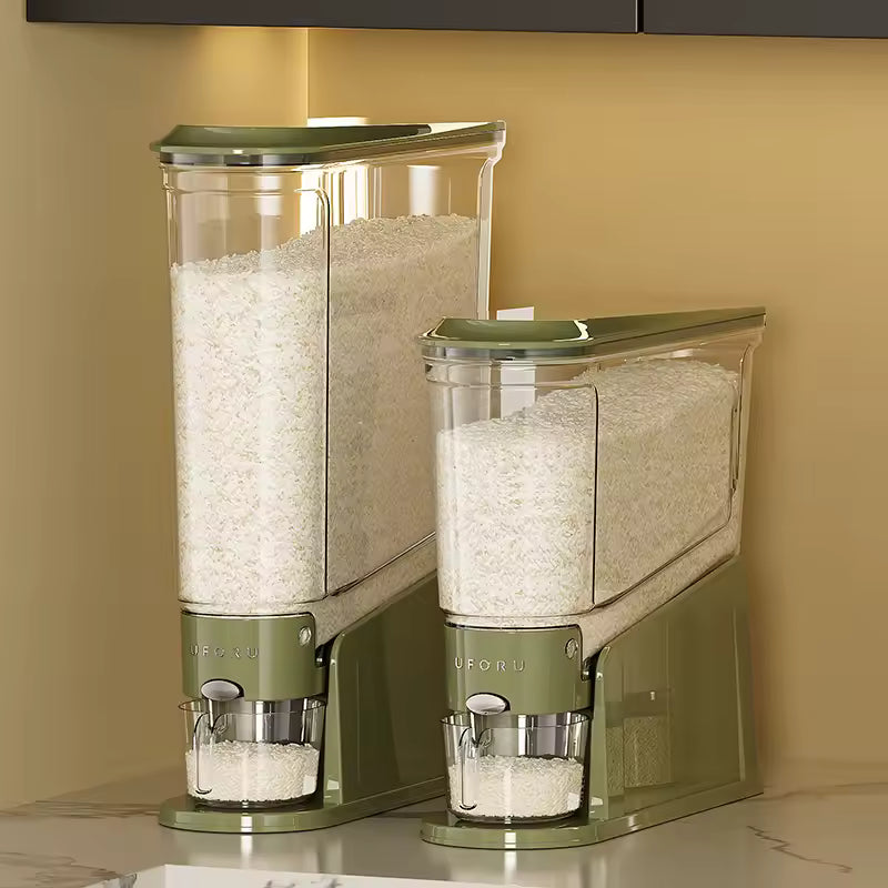Clarify.pk rice storage container 5.5kg green airtight container for kitchen rice storage