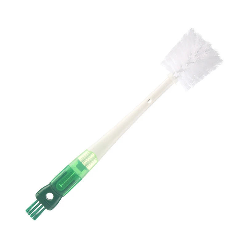 Clarify.pk 5 in 1 bottle cleaning brush with white bristles and green handle for kitchen cleaning