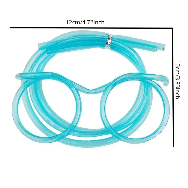 Clarify.pk blue looped unique drinking straws measuring 12cm by 10cm for fun beverage use