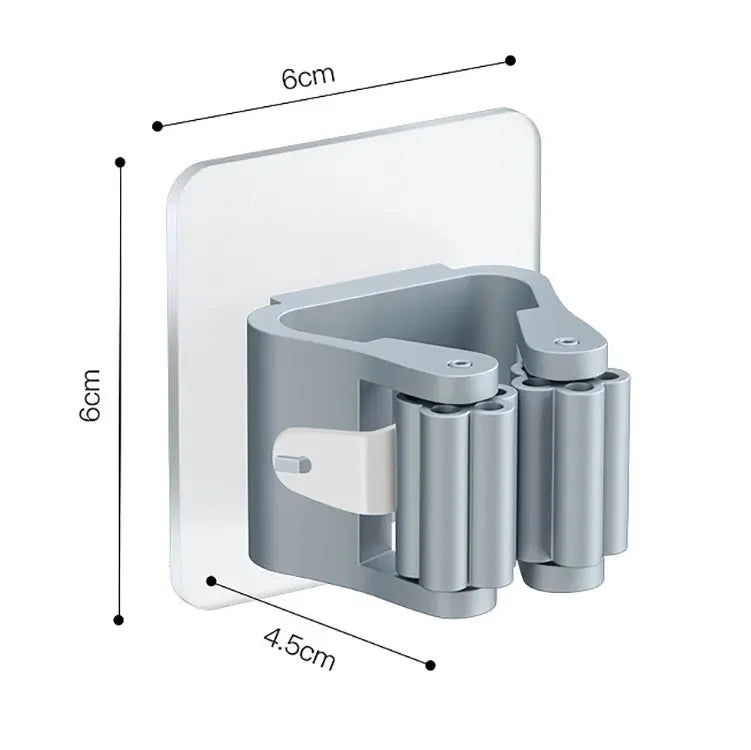 Clarify.pk broom mop wall clips gray storage holder with adhesive back for organizing cleaning tools
