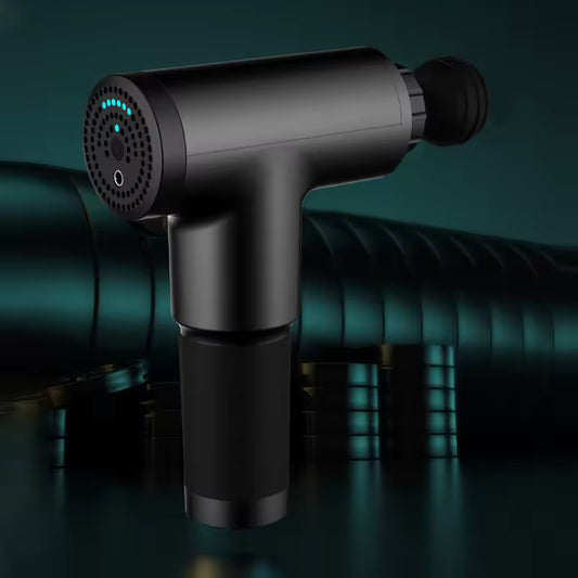 Black usb muscle relaxation device handheld massager with digital display and ergonomic design