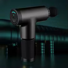 Black USB muscle relaxation device with ergonomic handle for deep tissue massage