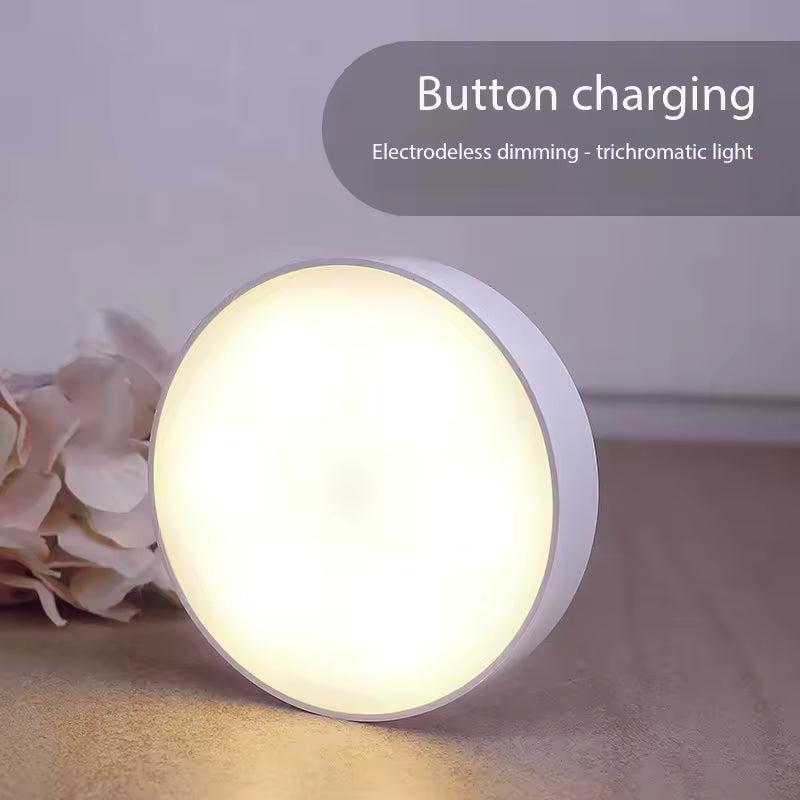 USB rechargeable closet lamp with trichromatic light and button charging feature by Clarify.pk
