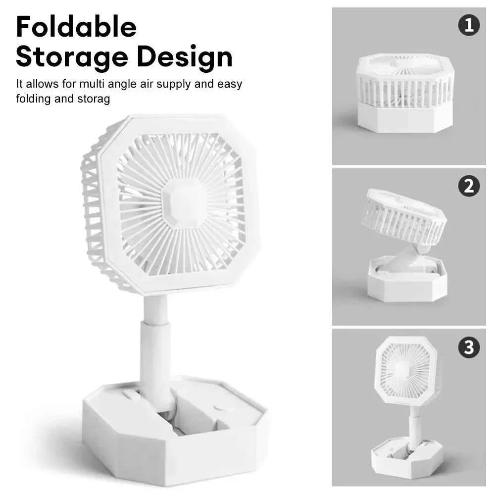 USB rechargeable mini fan with foldable storage design for easy angle adjustments and portability