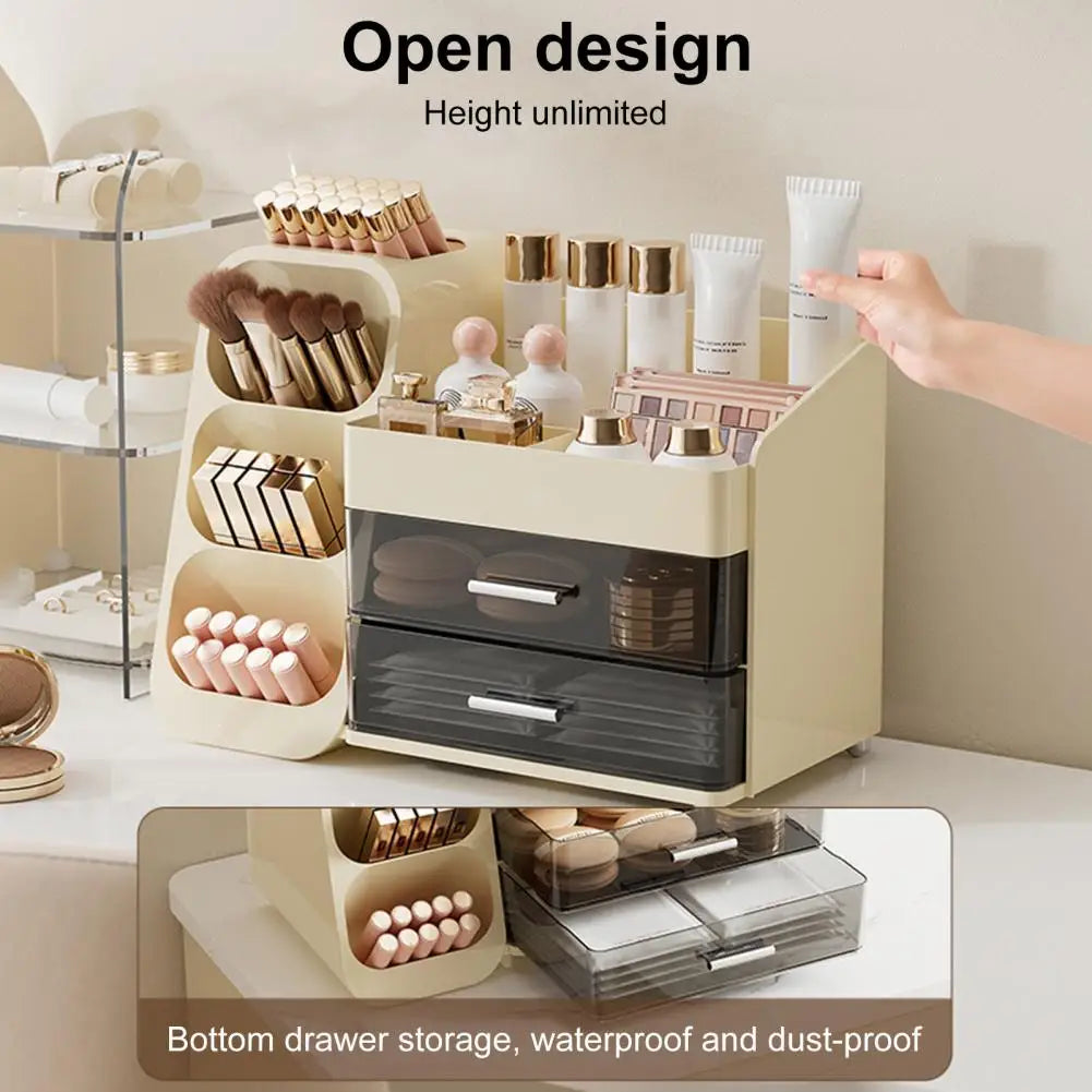 Clarify.pk makeup organizer vanity storage box large capacity with drawers and open design for cosmetics