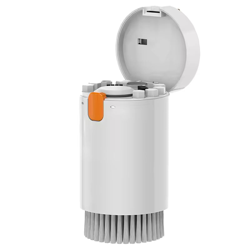 Compact 20 in 1 electronics cleaning tool set with brush and multiple cleaning heads in white