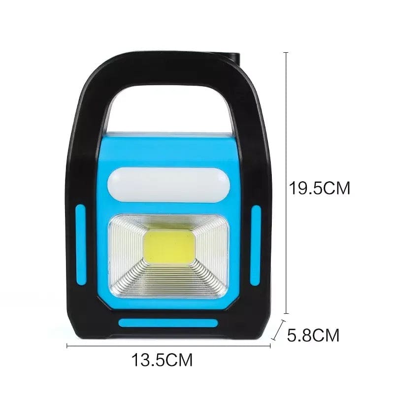 3 in 1 solar flashlight with spotlight by Clarify.pk in blue and black compact design