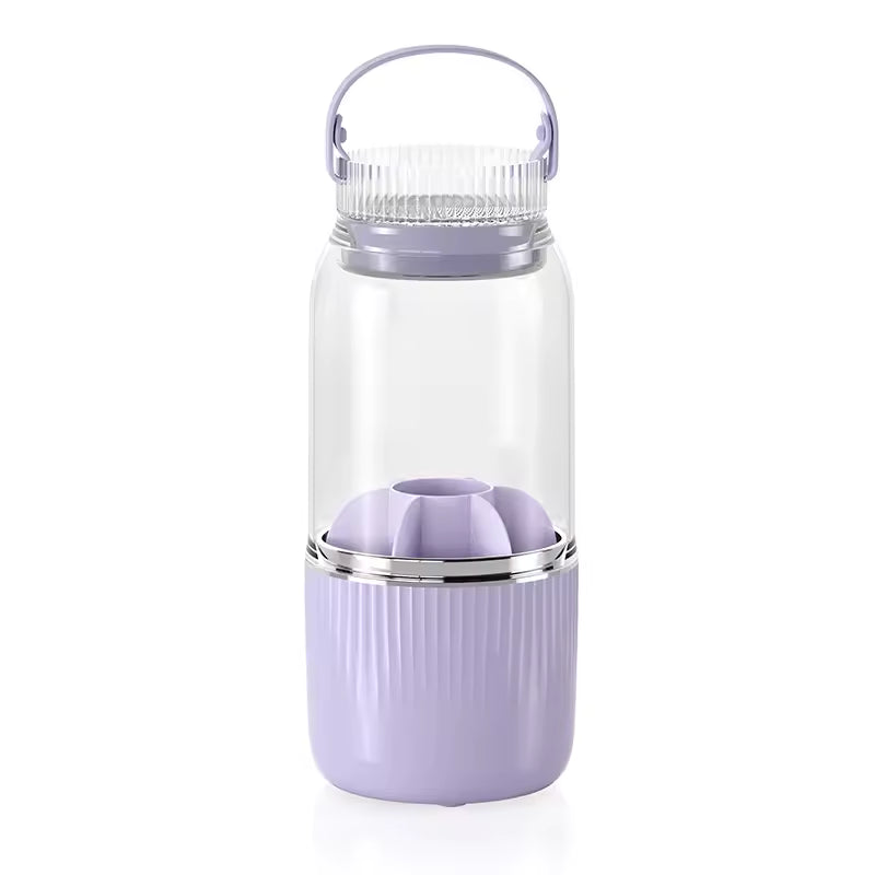 Clarify.pk purple and clear 360 degree makeup organizer brush holder with handle for brush storage