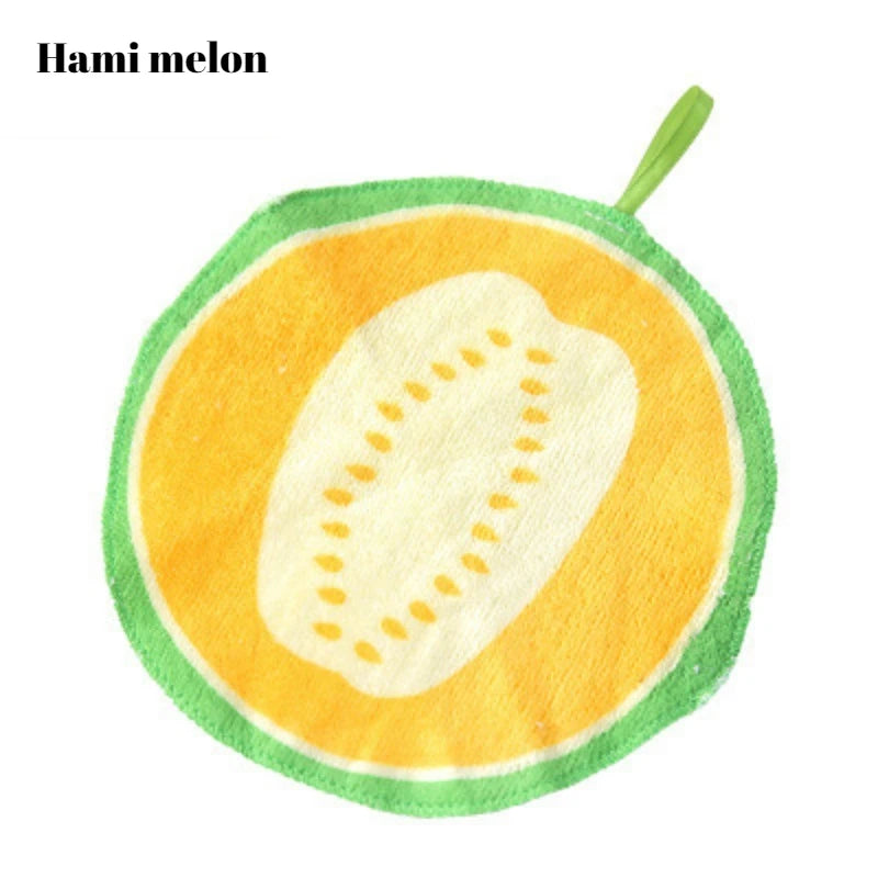 Clarify.pk Hami melon fruit shape microfiber dishcloths with green and yellow design