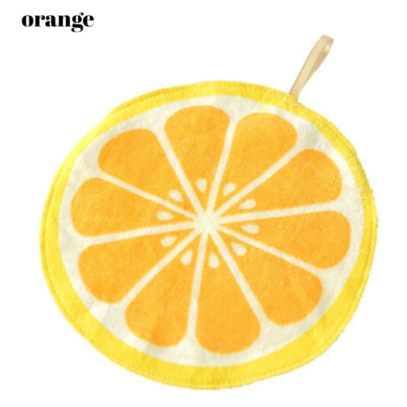 Orange shaped fruit shape microfiber dishcloths by Clarify.pk with hanging loop for kitchen use