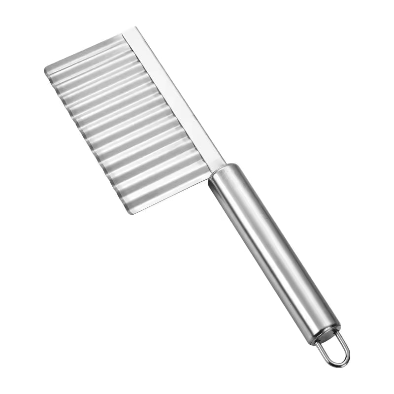 Clarify.pk stainless steel wavy potato cutter with ergonomic handle for uniform vegetable slicing