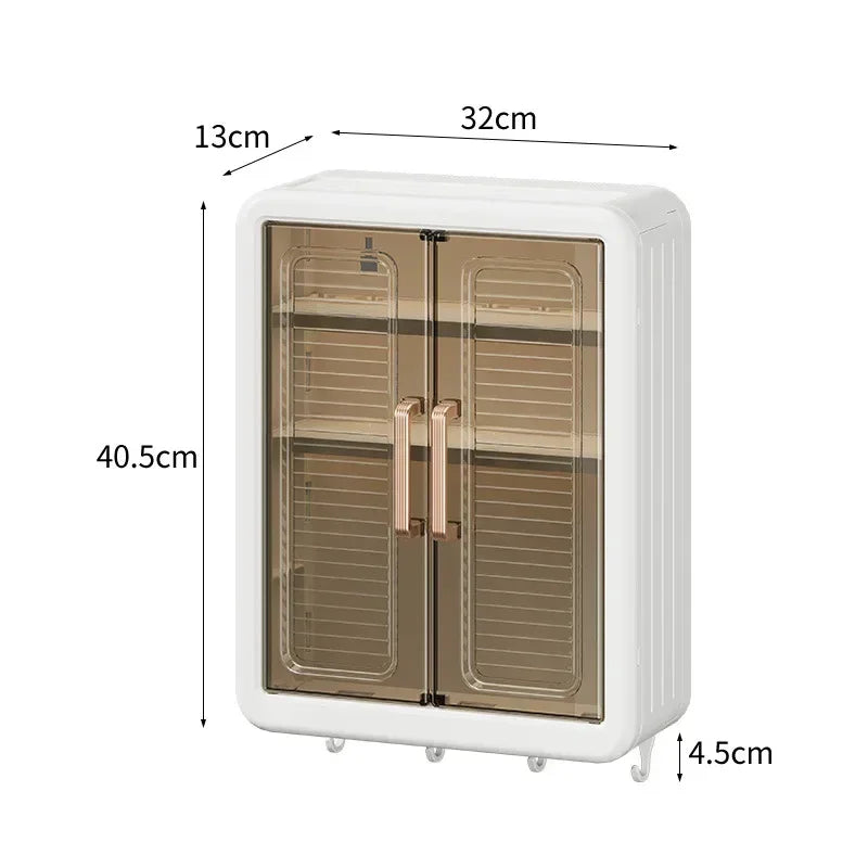 Clarify.pk wall mounted bathroom storage cabinet with transparent doors and compact dimensions