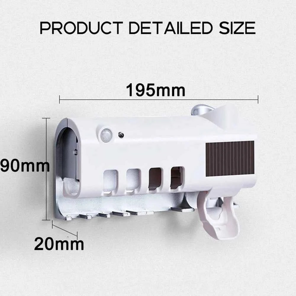 Wall-mounted toothbrush organizer with detailed size measurements for efficient bathroom storage