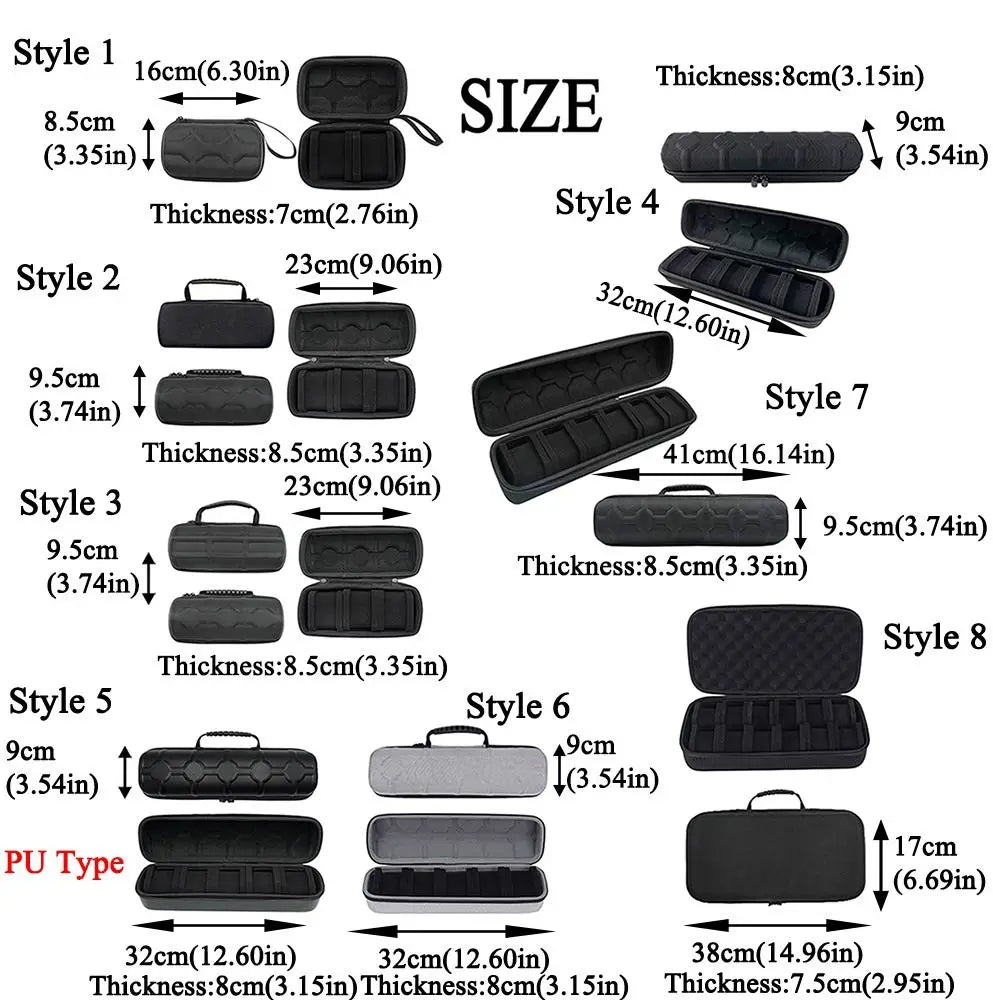 Clarify.pk watch organizer case 5 slots in multiple styles with size and thickness details