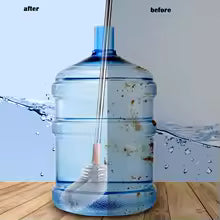 Clarify.pk water dispenser cleaning brush showing before and after cleaning a large water jug