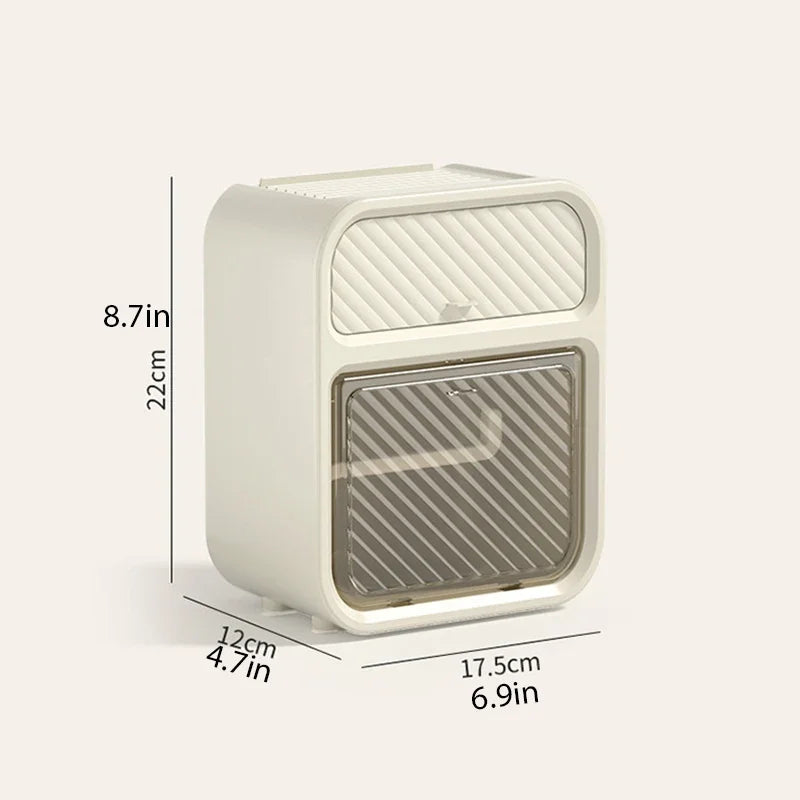 Clarify.pk waterproof bathroom tissue box with compact design and dimensions for organized toilet paper storage