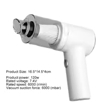 Clarify.pk mini cordless car vacuum cleaner in white compact handheld design