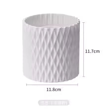 Clarify.pk white textured brush holder ideal for makeup organizer storage box with 11.8cm width and 11.7cm height