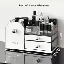 Clarify.pk cosmetic storage box with two drawers makeup organizer for vanity drawers in clear acrylic
