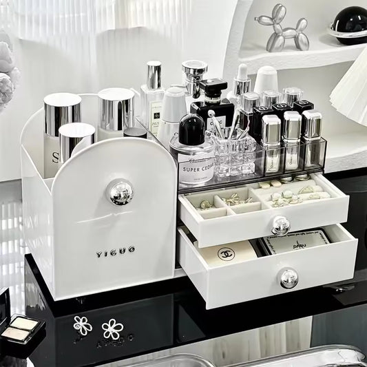 Clarify.pk cosmetic storage box with multiple compartments and drawers makeup organizer for vanity drawers