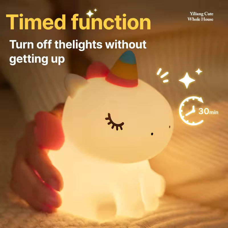 Clarify.pk unicorn LED night light with timed function to turn off lights automatically